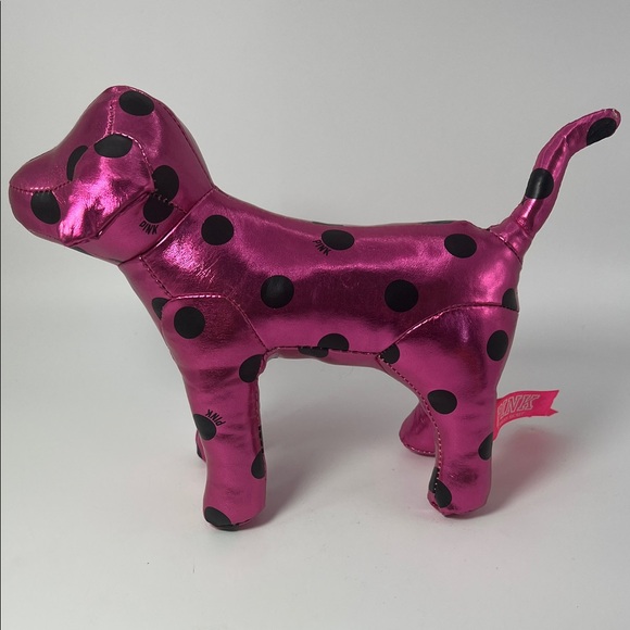 PINK Victoria's Secret Shiny Pink Dog Toy with Black Spots - Picture 1 of 5